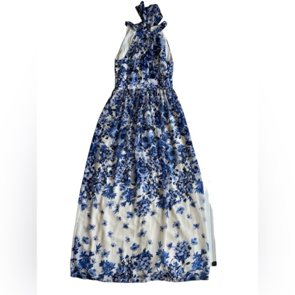 Eliza J Blue and White Floral Maxi Dress